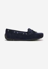 Born2be - Niebieskie Mokasyny na Płaskiej Podeszwie z Kokardką Ariteia. Okazja: na co dzień, na spotkanie biznesowe, do pracy. Kolor: niebieski. Materiał: jeans. Wzór: aplikacja. Obcas: na płaskiej podeszwie. Styl: biznesowy, casual, elegancki #3