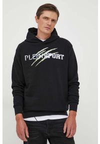 Plein Sport - PLEIN SPORT bluza męska kolor czarny z kapturem z nadrukiem. Typ kołnierza: kaptur. Kolor: czarny. Wzór: nadruk. Styl: sportowy #1