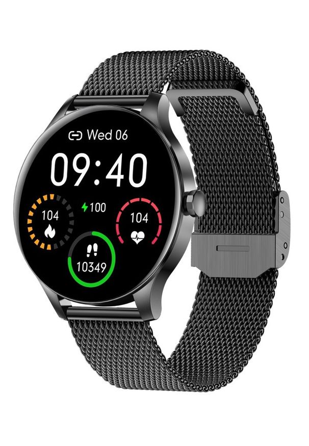 GARETT - Smartwatch Garett Classy czarny stalowy. Rodzaj zegarka: smartwatch. Kolor: wielokolorowy, czarny, szary. Styl: casual, elegancki, sportowy