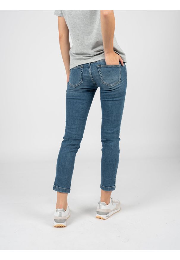 Liu Jo - Liu-Jo Spodnie "Ideal" | CA3288 D4448 | Ideal | Kobieta | Niebieski. Kolor: niebieski. Materiał: elastan, bawełna. Wzór: aplikacja