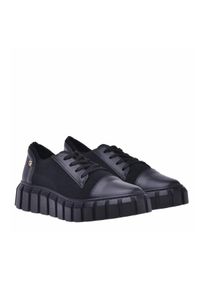 Baldinini - BALDININI - Czarne sneakersy z grubą podeszwą. Nosek buta: okrągły. Kolor: czarny. Materiał: materiał. Szerokość cholewki: normalna #2