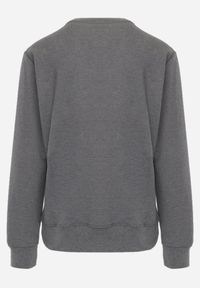 Born2be - Ciemnoszara Bluza o Klasycznym Kroju z Bawełną Merinne. Okazja: na co dzień. Kolor: szary. Materiał: bawełna. Styl: klasyczny #4