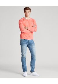 Ralph Lauren - RALPH LAUREN - Różowa bluza Spa z logo. Typ kołnierza: polo, bez kaptura. Kolor: różowy, wielokolorowy, fioletowy. Materiał: bawełna, materiał. Długość: długie. Wzór: haft #3