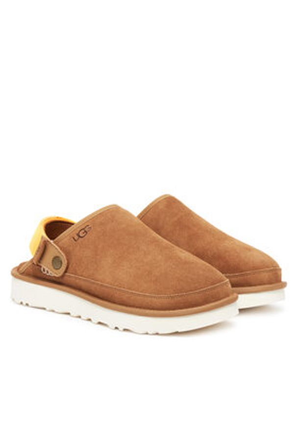 Ugg Klapki M Goldencoast Clog II 1166915 Brązowy. Kolor: brązowy. Materiał: skóra, zamsz