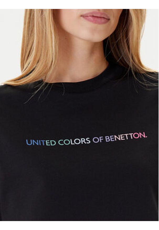 United Colors of Benetton - United Colors Of Benetton T-Shirt 3BL0D109D Czarny Relaxed Fit. Kolor: czarny. Materiał: bawełna