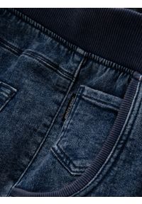 Ombre Clothing - Spodnie męskie marmurkowe JOGGERY z przeszyciami - niebieskie V1 OM-PADJ-0108 - XXL. Kolor: niebieski. Materiał: jeans, bawełna, poliester #13