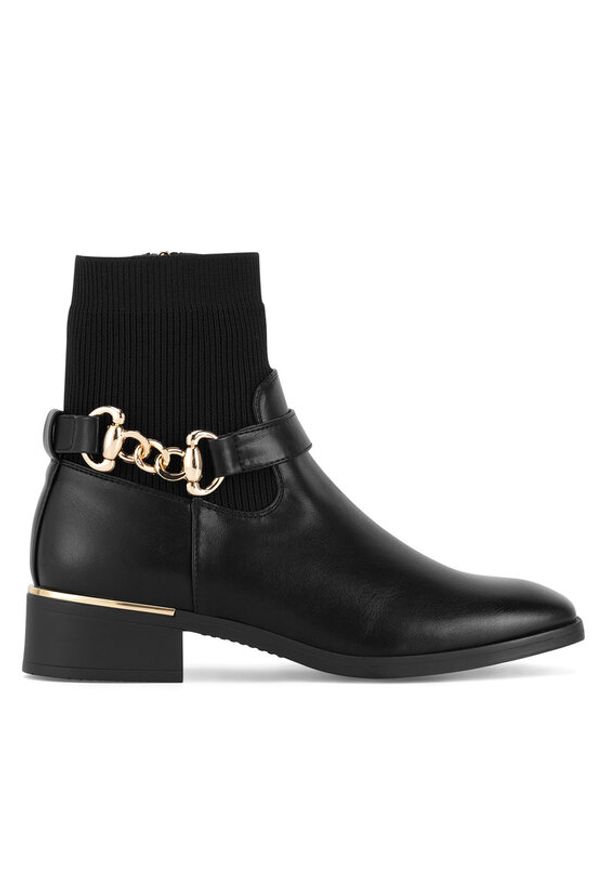 Jenny Fairy Botki HY25653-2 Czarny. Kolor: czarny. Materiał: skóra