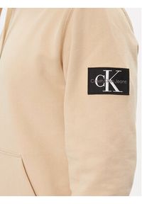 Calvin Klein Jeans Bluza Badge Hoodie J30J323430 Beżowy Regular Fit. Kolor: beżowy. Materiał: bawełna