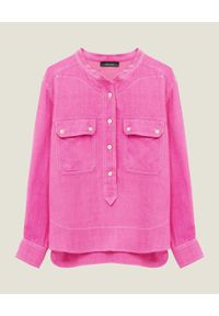 ISABEL MARANT - Różowa bluzka Tecoyo. Kolor: różowy, wielokolorowy, fioletowy. Materiał: jeans, materiał. Długość rękawa: długi rękaw. Długość: długie. Styl: elegancki #5