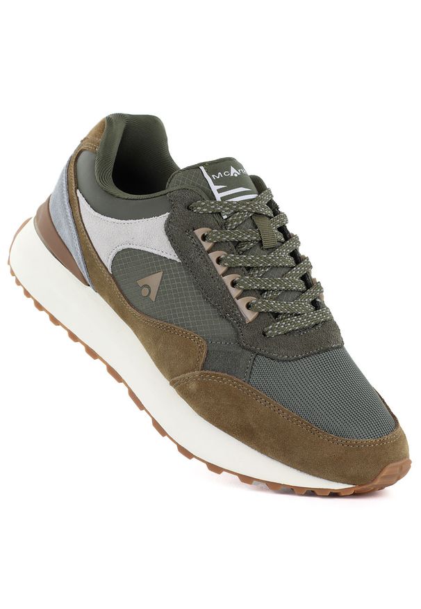 McArthur - Skórzane półbuty sportowe męskie khaki Mcrthur MA254. Okazja: na co dzień. Kolor: brązowy. Materiał: tkanina. Styl: sportowy