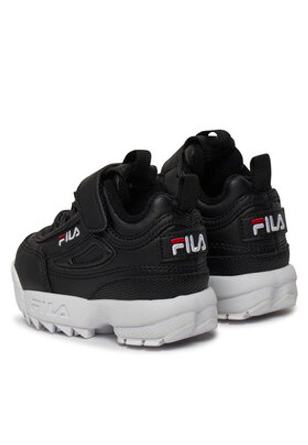 Fila Sneakersy Disruptor E Infants 1011298.25Y Czarny. Kolor: czarny. Materiał: skóra