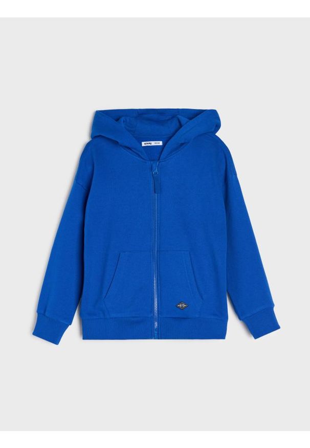 Sinsay - Bluza z kapturem w stylu basic - niebieski. Typ kołnierza: kaptur. Kolor: niebieski