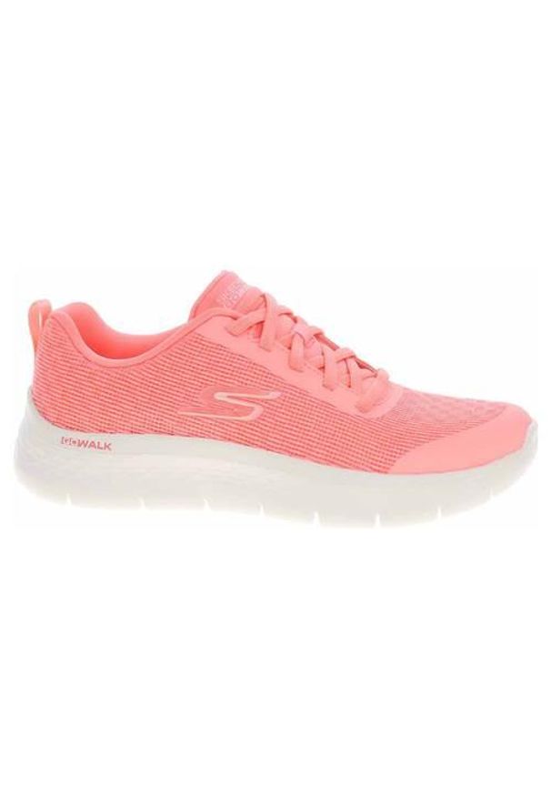 skechers - Buty do chodzenia damskie Skechers Flex. Kolor: różowy. Materiał: syntetyk, materiał. Szerokość cholewki: normalna. Sport: turystyka piesza