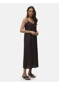 Vero Moda Sukienka letnia Selma 10345674 Brązowy ciemny Regular Fit. Kolor: brązowy. Materiał: bawełna. Sezon: lato #3