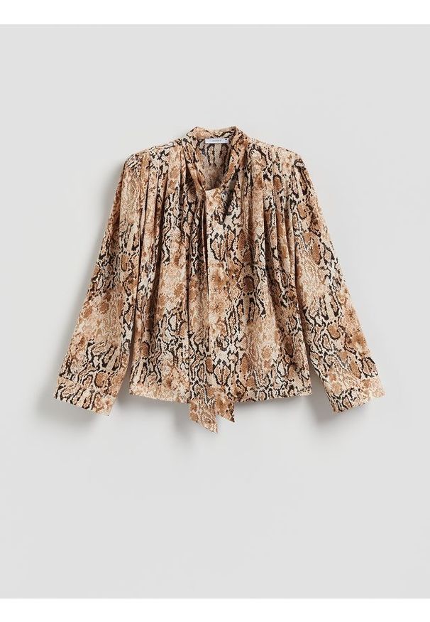 Reserved - Bluzka w zwierzęcy wzór - wielobarwny. Materiał: tkanina. Wzór: motyw zwierzęcy