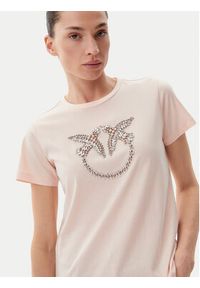 Pinko - PINKO T-Shirt Quentin 100535 A2G7 Różowy Regular Fit. Kolor: różowy. Materiał: bawełna #4