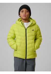 4f - 4F Kurtka z wypełnieniem syntetycznym chłopięca - zielona 158 (12-13 lat). Okazja: na co dzień, na uczelnię. Kolor: zielony. Materiał: syntetyk. Sezon: lato. Styl: casual #1