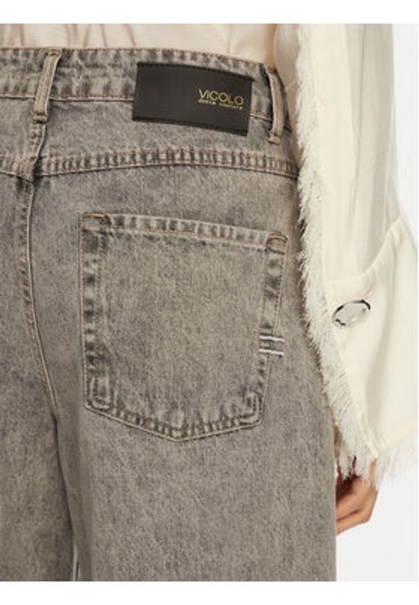ViCOLO Jeansy DS0004 Szary Wide Leg. Kolor: szary