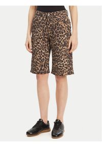 JJXX Bermudy Sarah 12283781 Brązowy Baggy Fit. Kolor: brązowy. Materiał: bawełna