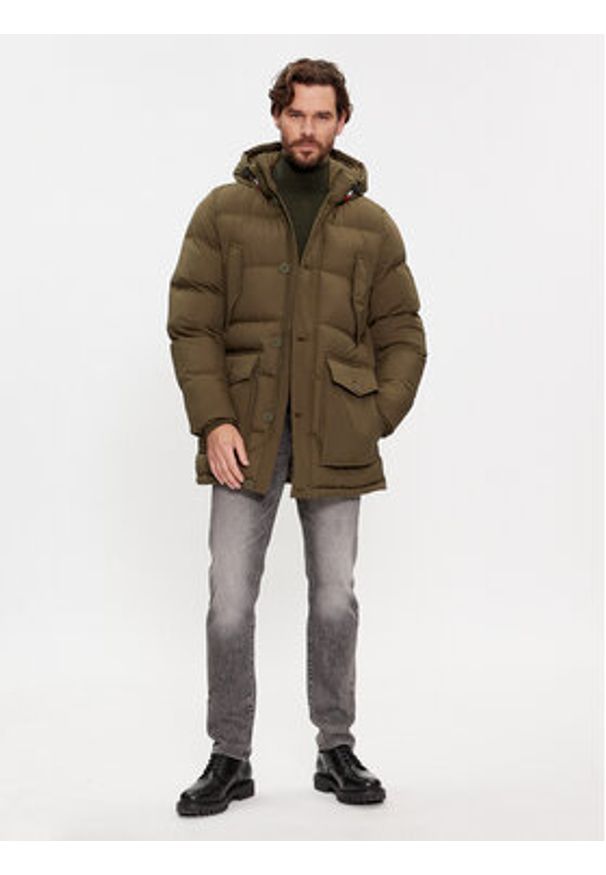 TOMMY HILFIGER - Tommy Hilfiger Kurtka zimowa Essential Rockie MW0MW33961 Khaki Regular Fit. Kolor: brązowy. Materiał: syntetyk. Sezon: zima