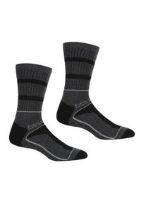 Regatta - Skarpety męskie Samaris 3Season 2-pak. Kolor: szary, wielokolorowy, brązowy, czarny. Materiał: włókno. Sport: turystyka piesza #1