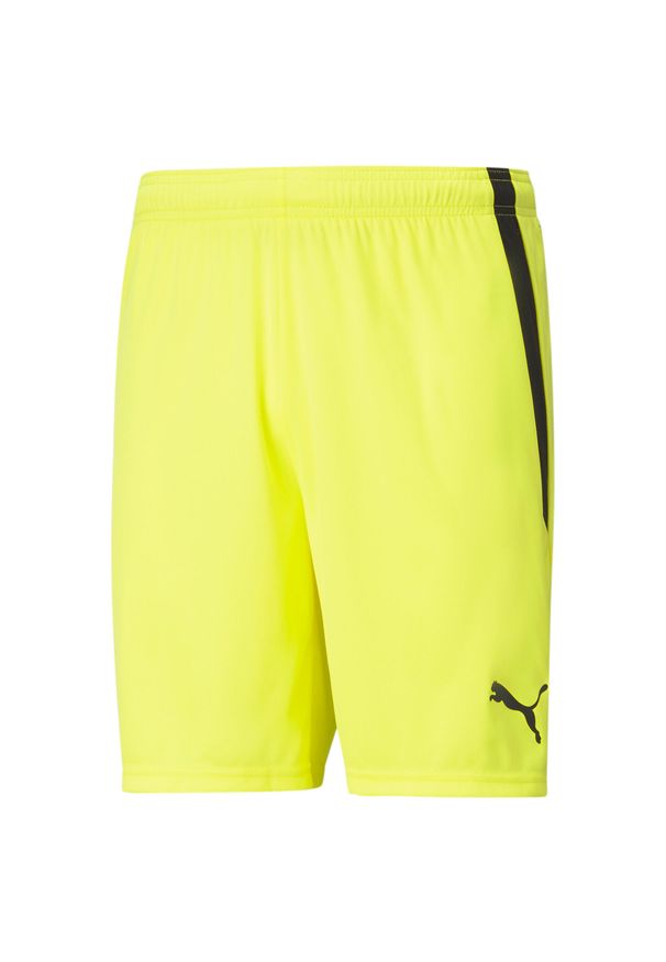 Szorty Puma teamLIGA. Kolor: żółty, wielokolorowy, czarny. Sport: piłka nożna
