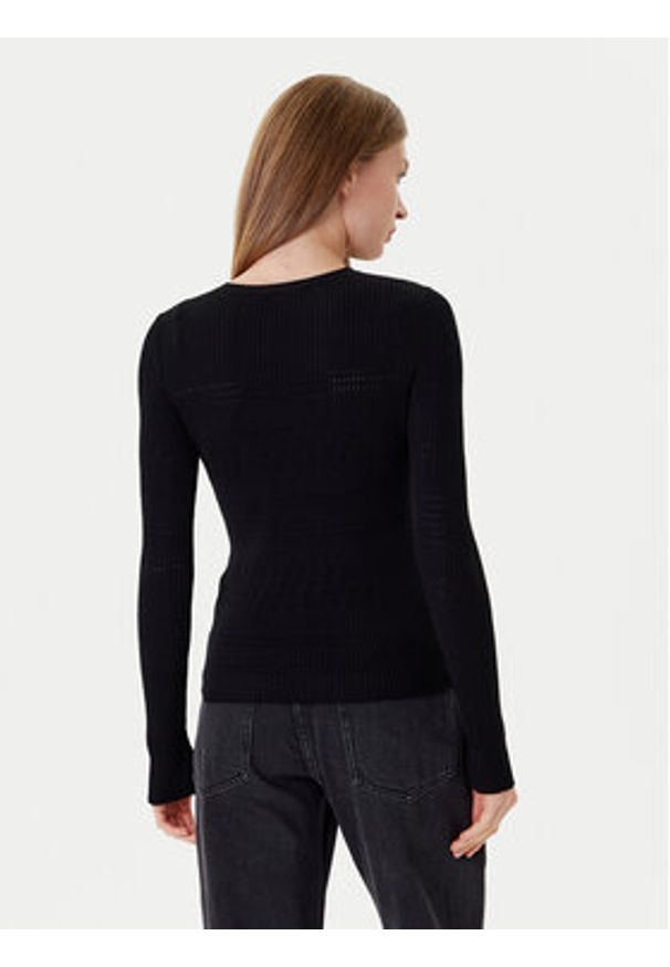 TwinSet - TWINSET Sweter 252TP3241 Czarny Slim Fit. Kolor: czarny. Materiał: wiskoza