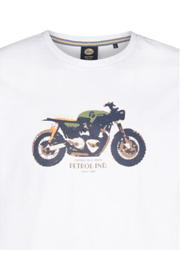 Petrol Industries T-Shirt M-1050-TSR671 Biały Regular Fit. Kolor: biały. Materiał: bawełna