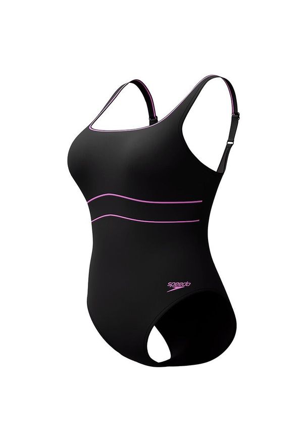 Damski kostium kąpielowy 1-częściowy Speedo Eco New Contour Eclipse 1P. Kolor: wielokolorowy, czarny, różowy