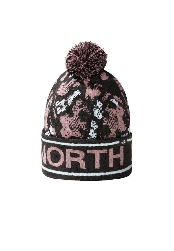 Czapka The North Face Ski Tuke Beanie 0A4SIEO3L1 - czarno-różowa. Kolor: różowy, wielokolorowy, czarny. Materiał: nylon, dzianina, elastan, akryl. Styl: retro, klasyczny