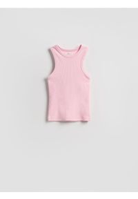 Reserved - Bawełniany top - pastelowy róż. Kolor: różowy. Materiał: bawełna #1