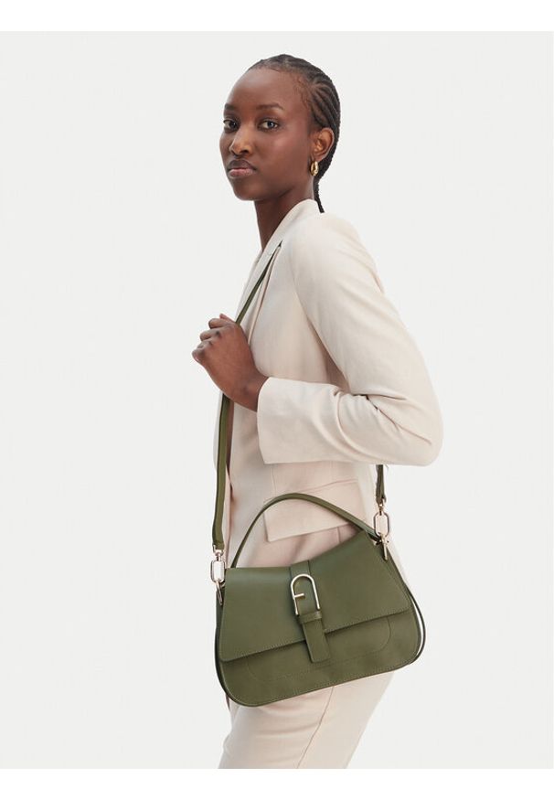 Furla Torebka Flow M WB00996 BX2045 BG 4555S Zielony. Kolor: zielony. Materiał: skórzane