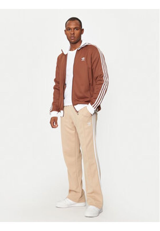 Adidas - adidas Bluza adicolor Classics Beckenbauer IY9879 Brązowy Slim Fit. Kolor: brązowy. Materiał: bawełna