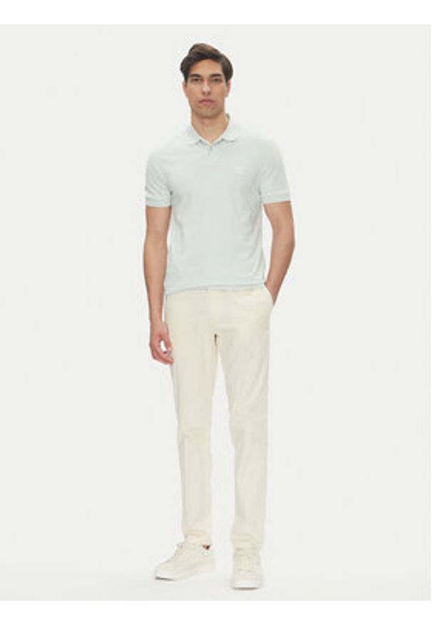 BOSS Polo Passenger 50507803 Niebieski Slim Fit. Typ kołnierza: polo. Kolor: niebieski. Materiał: bawełna