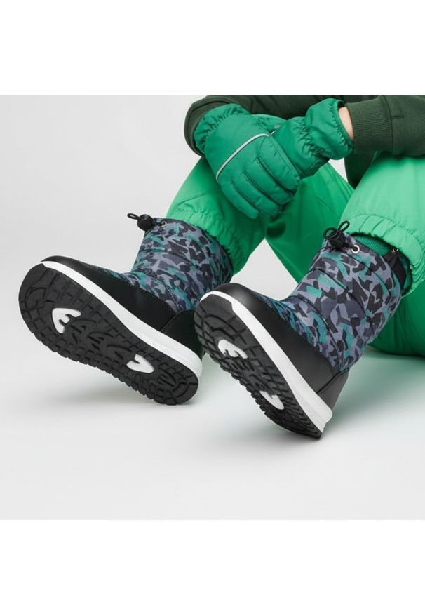 Big-Star - Szare Śniegowce Big Star Ocieplane Buty Dziecięce. Kolor: szary. Materiał: syntetyk, materiał, skóra ekologiczna, futro. Szerokość cholewki: normalna. Wzór: kolorowy. Sezon: zima