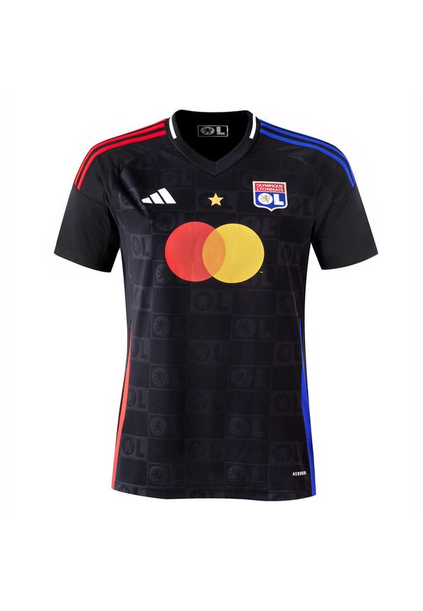 Adidas - Koszulka Olympique Lyonnais 24/25 Away. Kolor: czarny. Sport: piłka nożna