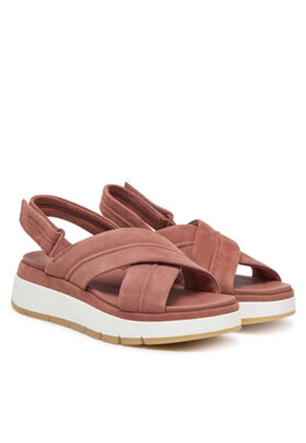 Clarks Sandały Tuscan Cross 26181471 Różowy. Kolor: różowy. Materiał: zamsz, skóra