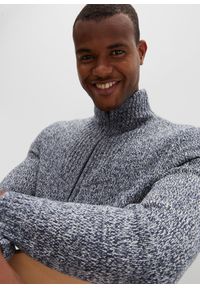 bonprix - Sweter rozpinany ze stójką. Typ kołnierza: kołnierzyk stójkowy. Kolor: niebieski #2