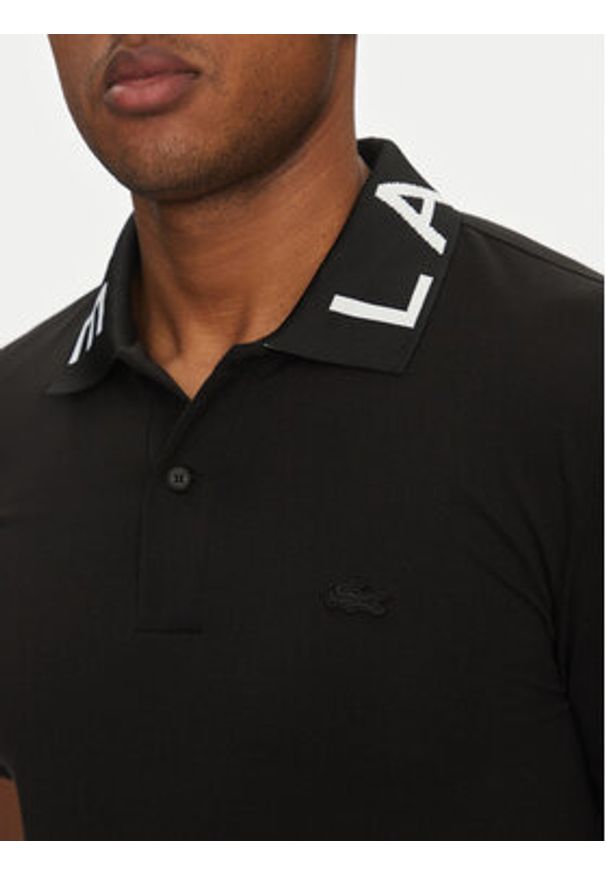 Lacoste Polo PH9538 Czarny Slim Fit. Typ kołnierza: polo. Kolor: czarny. Materiał: syntetyk
