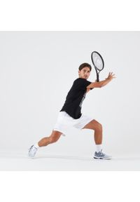 ARTENGO - Koszulka tenisowa męska Artengo TTS Soft. Kolor: czarny. Materiał: bawełna, elastan, materiał, lyocell. Sport: tenis