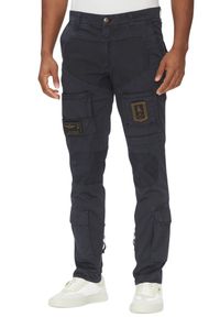 Aeronautica Militare - AERONAUTICA MILITARE Granatowe męskie bawełniane bojówki, Rozmiar L. Okazja: na co dzień. Kolor: niebieski. Materiał: bawełna. Styl: casual #3