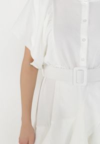 Born2be - Biała Sukienka Zelinoe. Kolor: biały. Materiał: materiał. Typ sukienki: koszulowe. Długość: mini #5