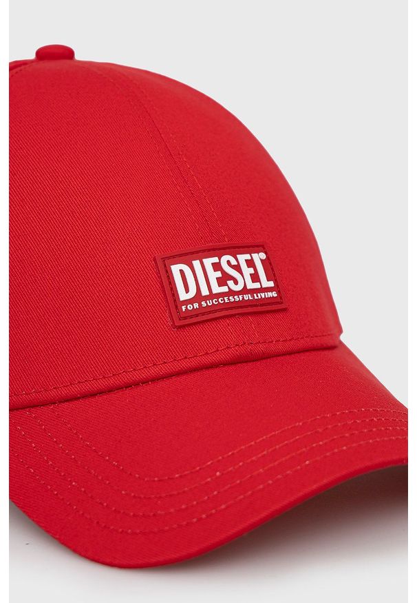 Diesel - Czapka. Kolor: czerwony