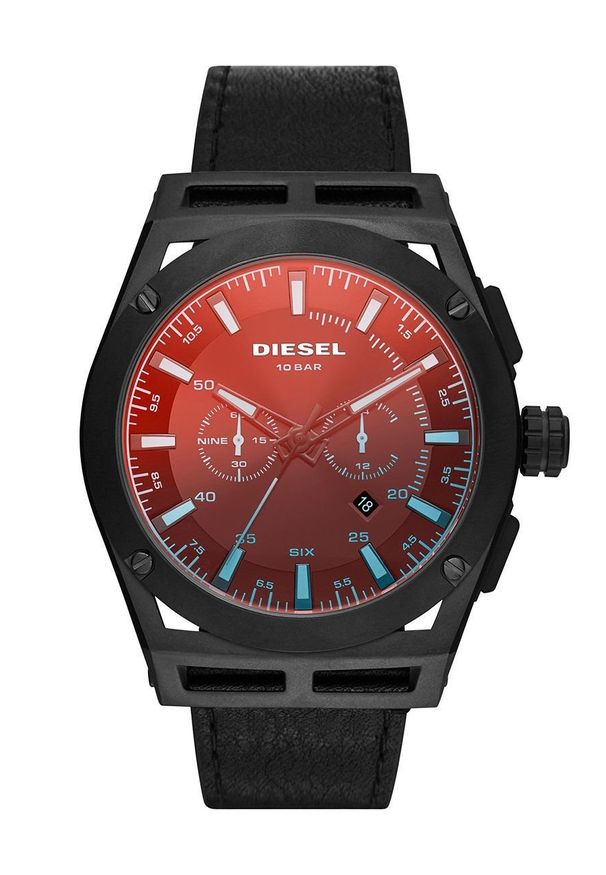 Diesel Zegarek DZ4544 męski kolor czarny. Kolor: czarny. Materiał: skóra, materiał