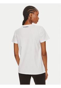 Karl Lagerfeld - KARL LAGERFELD T-Shirt Essential 245W1714 Biały Regular Fit. Typ kołnierza: dekolt w karo. Kolor: biały. Materiał: bawełna #5