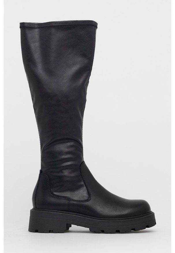 Vagabond Shoemakers Kozaki Cosmo 2.0 damskie kolor czarny na platformie. Nosek buta: okrągły. Kolor: czarny. Materiał: poliester. Szerokość cholewki: normalna. Obcas: na platformie