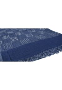 Lekki Szalik Wiosenno-Jesienny - Teer - Niebieska Krata. Okazja: na spacer. Kolor: niebieski. Materiał: wiskoza. Sezon: wiosna, jesień. Styl: elegancki #2