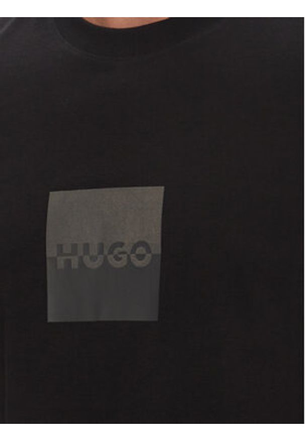 Hugo - HUGO T-Shirt Dusplit 50542784 Czarny Regular Fit. Kolor: czarny. Materiał: bawełna