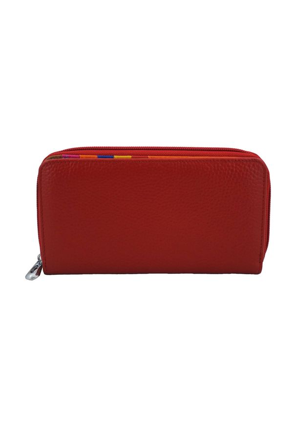 Barberini's - Portfel skórzany BARBERINI'S czerwony D-8601-13. Kolor: czerwony. Materiał: skóra. Wzór: kolorowy