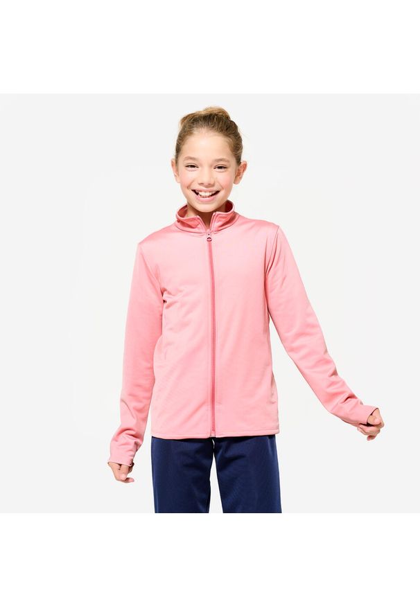 DOMYOS - Dres dziecięcy Domyos Gym'y. Okazja: na uczelnię. Kolor: różowy. Materiał: poliester, materiał. Styl: klasyczny, sportowy